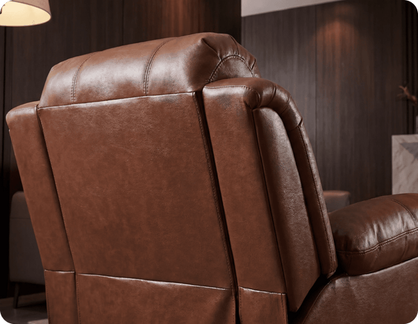 York Leather Tan Manual Recliner Armchair