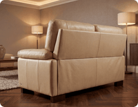Dalmore Genuine Leather Cream 2 Seater Sofa