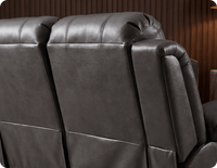 York Grey Leather 2 Seater Manual Recliner Sofa