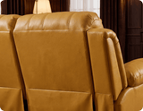 York Mustard Leather Manual Recliner 2 Seater Sofa