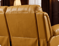 York Mustard Leather Manual Recliner 2 Seater Sofa