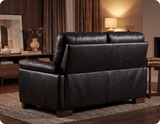 Dalmore Genuine Leather Black 2 Seater Sofa