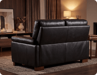 Dalmore Genuine Leather Black 2 Seater Sofa