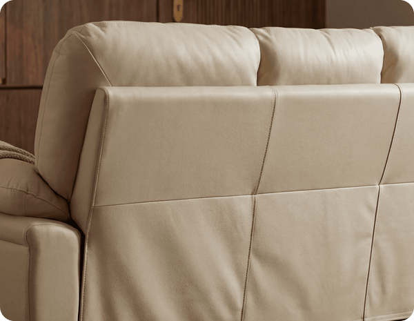 Florence Cream Leather 3 Seater Sofa