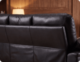 Florence Black Leather 3 Seater Sofa