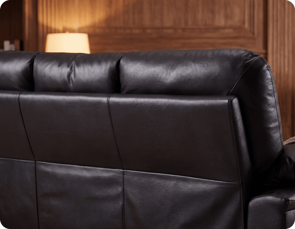 Florence Black Leather 3 Seater Sofa