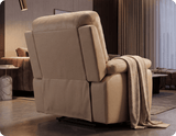 Torino Genuine Leather Cream Electric Power Recliner Armchair
