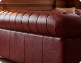 Chesterfield Red Leather Antique 3 Seater Sofa