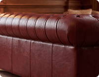Chesterfield Red Leather Antique 3 Seater Sofa