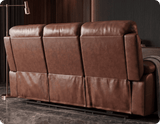 Torino Genuine Leather Tan Electric Power Recliner 3 Seater Sofa