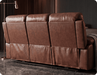 Torino Genuine Leather Tan Electric Power Recliner 3 Seater Sofa