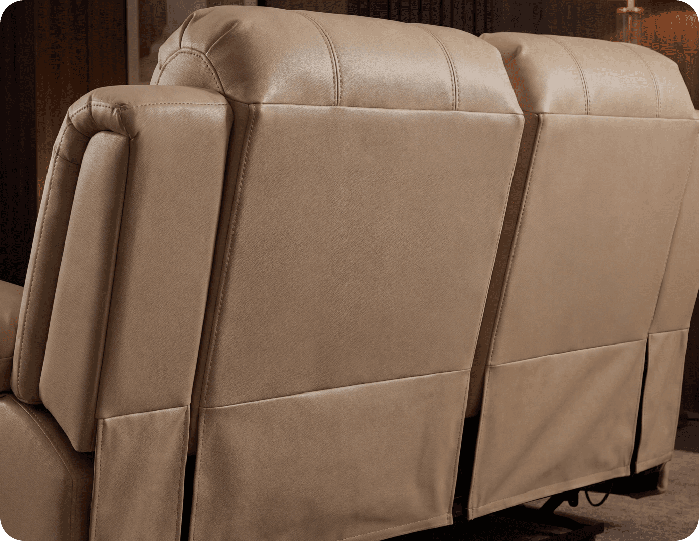 York Cream Leather Electric Recliner 2 Seater Sofa