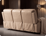 Torino Genuine Leather Cream Electric Power Recliner 3 Seater Sofa