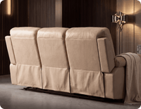 Torino Genuine Leather Cream Electric Power Recliner 3 Seater Sofa