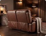 Torino Genuine Leather Tan  Electric Power Recliner 2 Seater Sofa