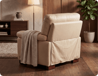 Dalmore Genuine Leather Cream Armchair
