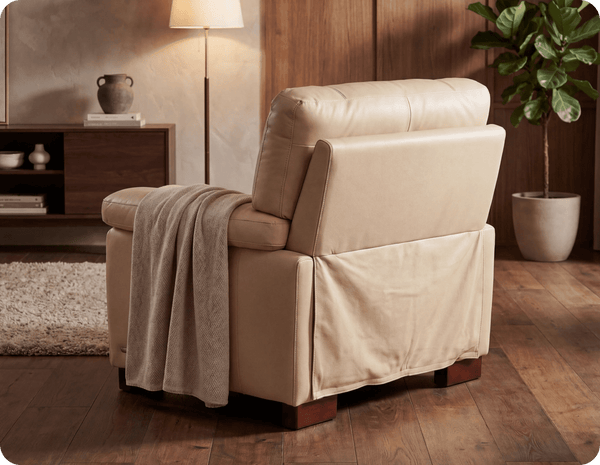 Dalmore Genuine Leather Cream Armchair