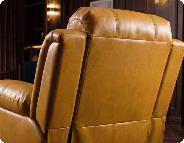 York Leather Mustard Manual Recliner Armchair