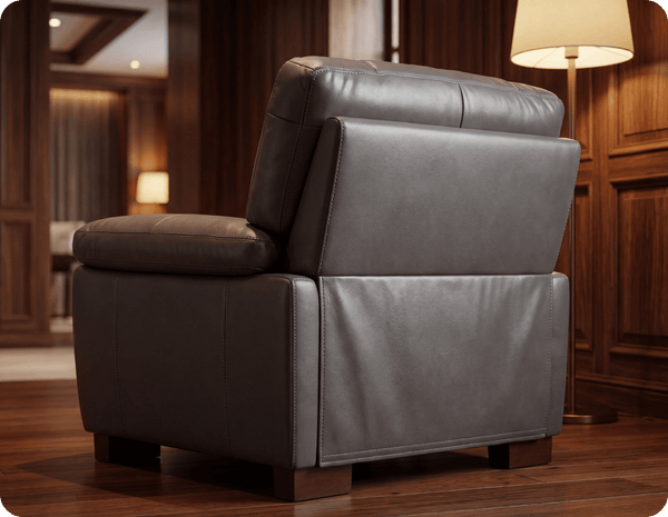 Dalmore Genuine Leather Grey Armchair