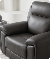 Leo Genuine Leather Grey Electric Power Recliner Armchair