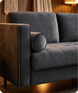 Scott Grey Velvet 2 Seater Sofa