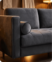 Scott Grey Velvet 2 Seater Sofa
