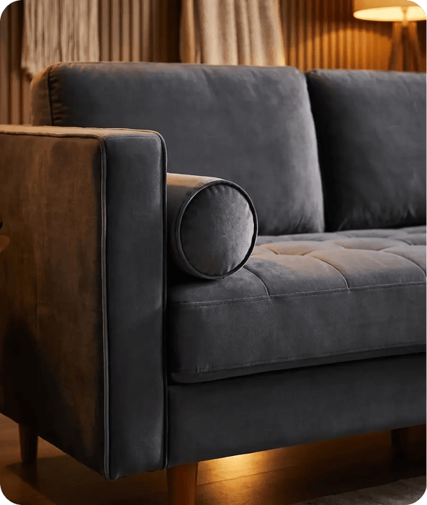 Scott Grey Velvet 2 Seater Sofa