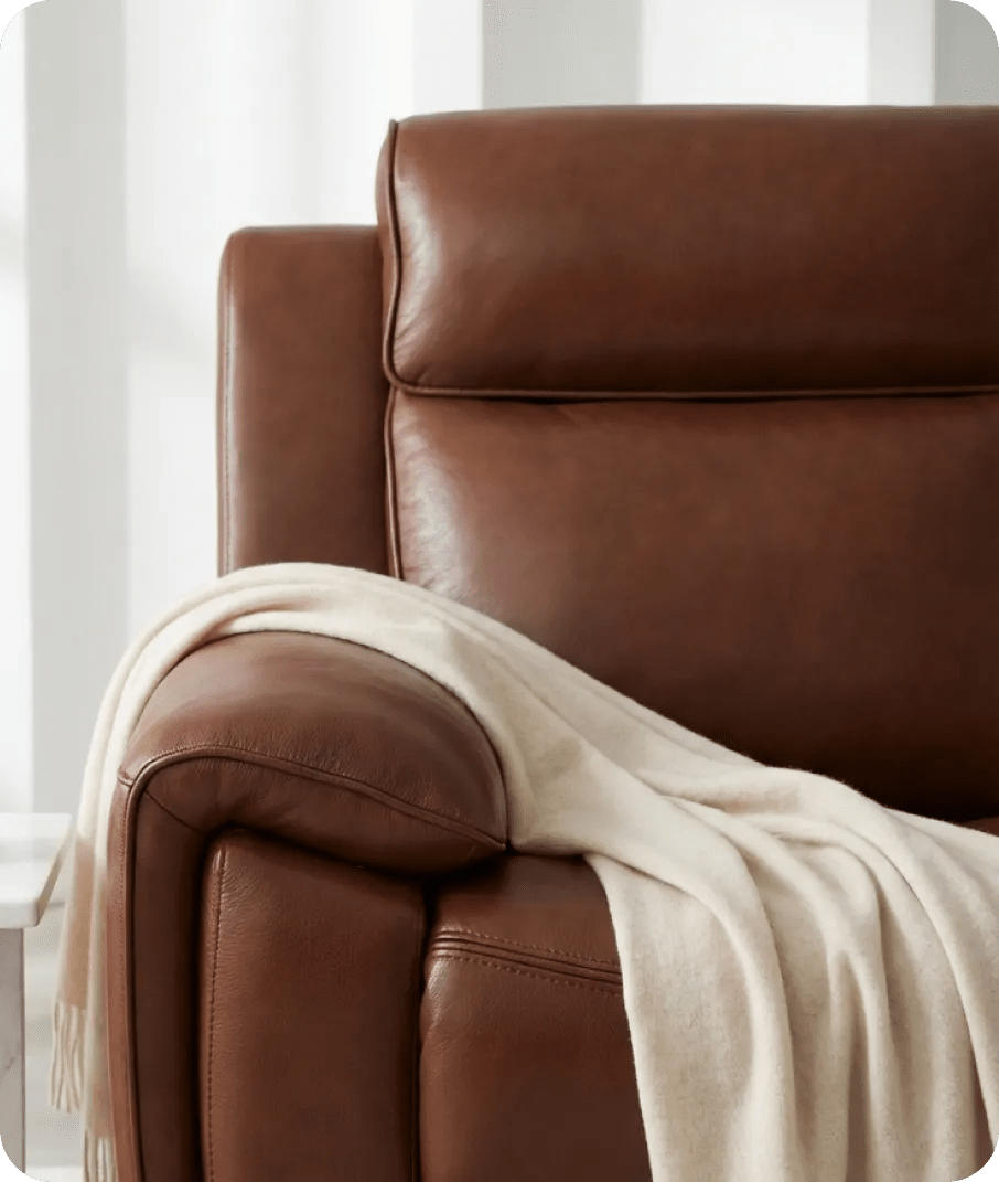 Leo Genuine Leather Tan Electric Power Recliner 3 Seater