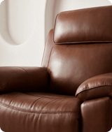 Leo Tan Genuine Leather Armchair with Electric Power Recliner