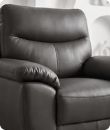 Ascot Genuine Leather Grey Armchair - Sofa-Direct
