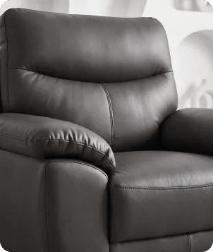 Ascot Genuine Leather Grey Armchair