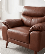 Ascot Genuine Leather Tan Armchair - Sofa-Direct