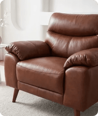 Ascot Genuine Leather Tan Armchair - Sofa-Direct