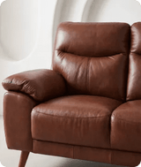 Ascot Genuine Leather Tan 2 Seater Sofa - Sofa-Direct