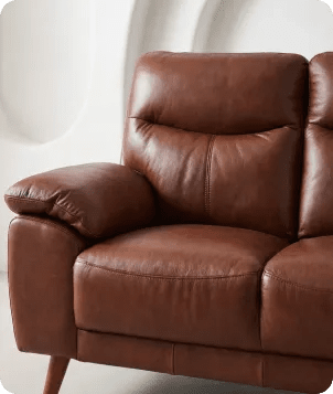 Ascot Genuine Leather Tan 2 Seater Sofa