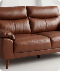 Ascot Genuine Leather Tan 3 Seater Sofa - Sofa-Direct