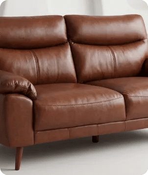Ascot Genuine Leather Tan 3 Seater Sofa