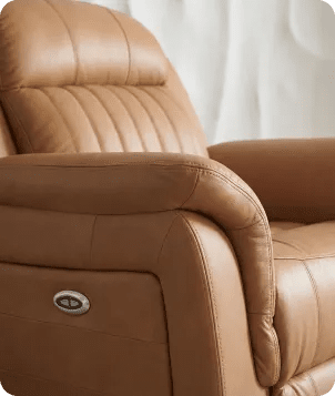 Martini Genuine Leather Caramel Electric Power Recliner Armchair