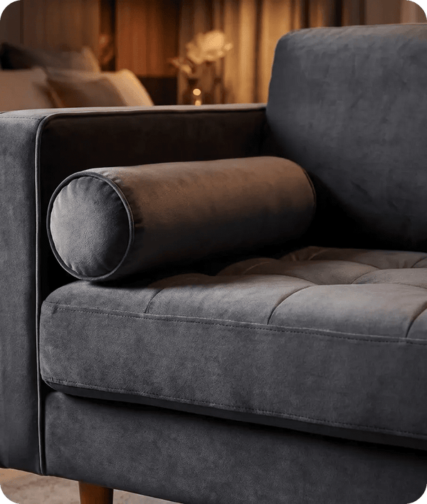 Scott Grey Velvet 2 Seater Sofa