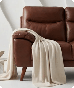 Ascot Genuine Leather Tan 2 Seater Sofa