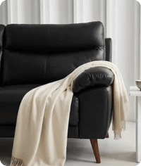 Ascot Genuine Leather Black 3 Seater Sofa - Sofa-Direct