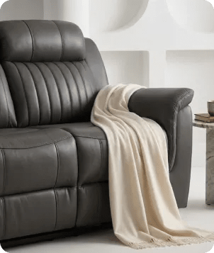 Martini Genuine Leather Grey Electric Power Recliner 3 Seater Sofa