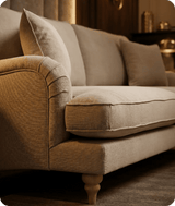 Livie Cream Fabric Three Seater