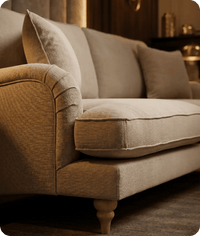 Livie Cream Fabric Three Seater
