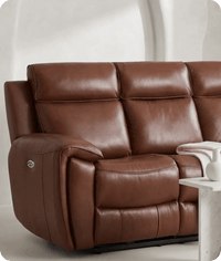 Leo Genuine Leather Tan Electric Power Recliner 3 Seater