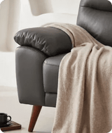 Ascot Genuine Leather Grey Armchair - Sofa-Direct