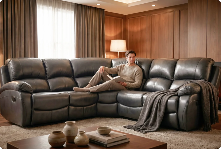 serano-grey-leather-manual-recliner-corner-sofa