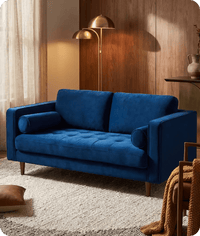 Scott Midnight Velvet 2 Seater Sofa
