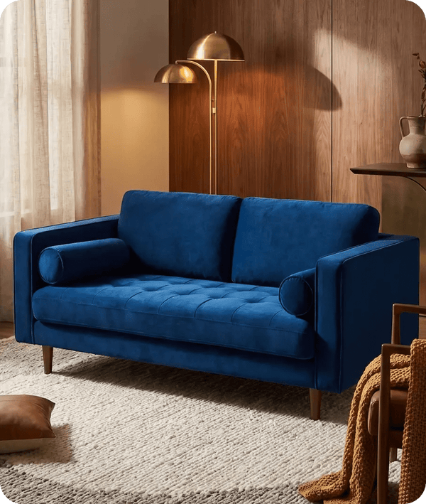 Scott Midnight Velvet 2 Seater Sofa