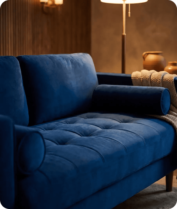 Scott Midnight Velvet 2 Seater Sofa